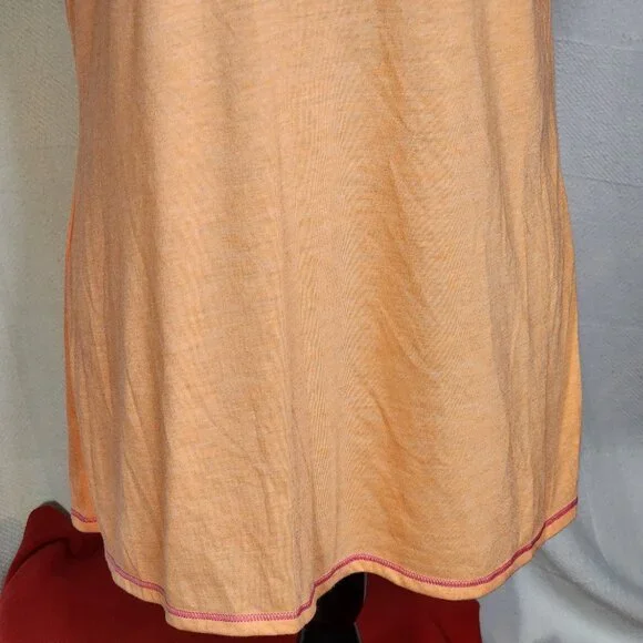 Avia Neon Peach and Bright Pink Hems Short Sleeved Poly Rayon Workout Tee Sz XL - Picture 7 of 16